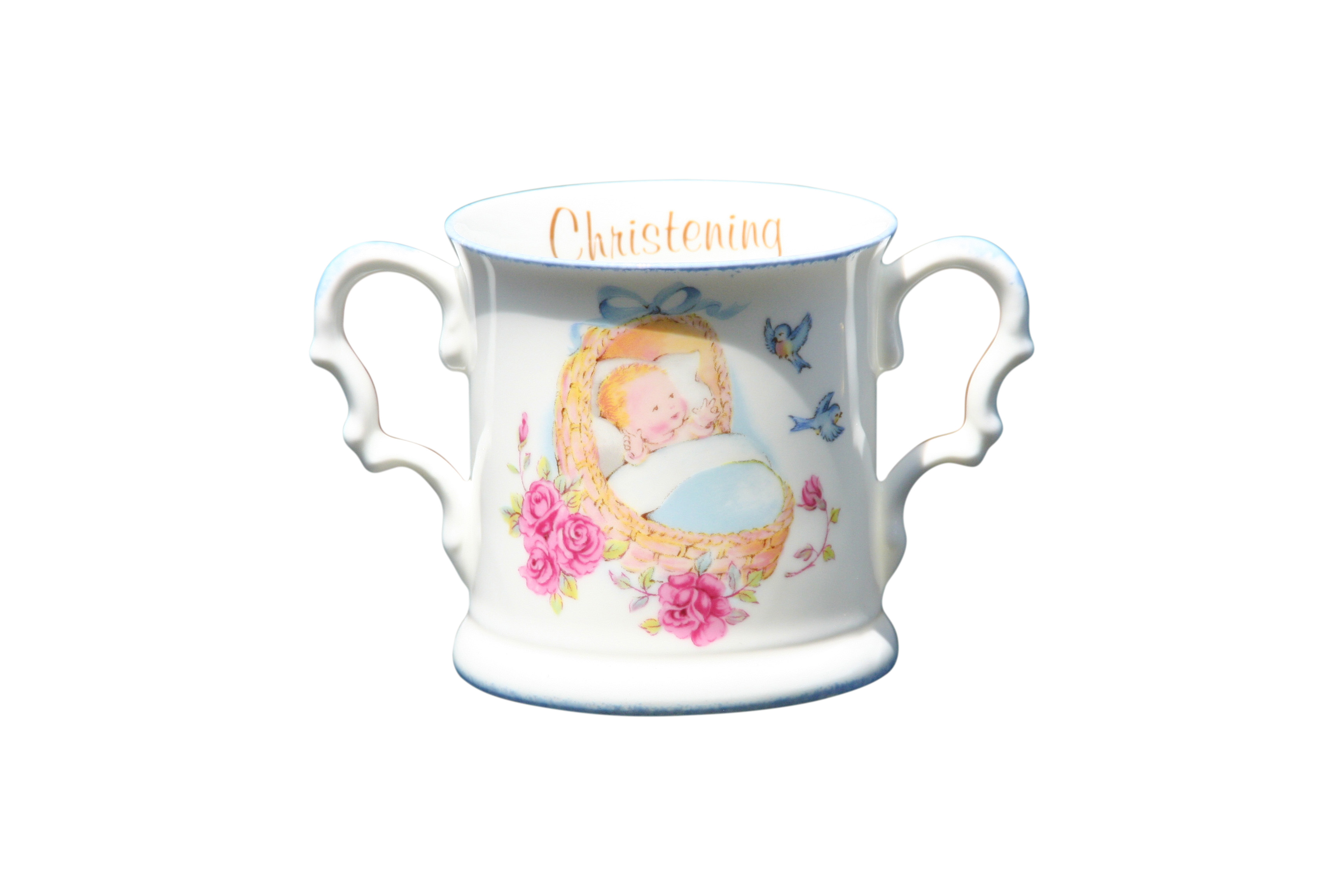 Baby cup Blue Christening - Click Image to Close